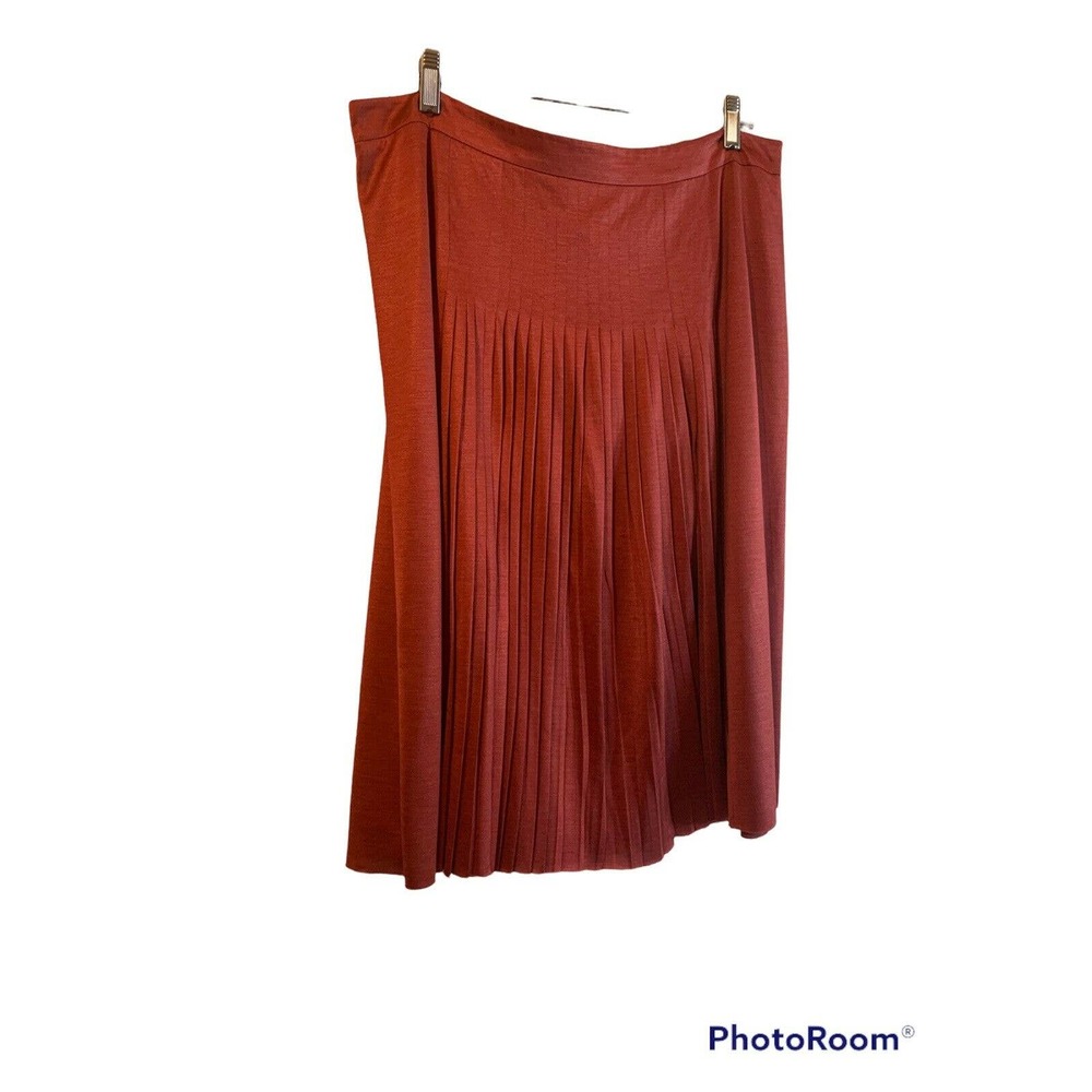 BERGDORF GOODMAN AKRIS Women’s Red 100% Seide Sole Silk Lined Skirt Size 14